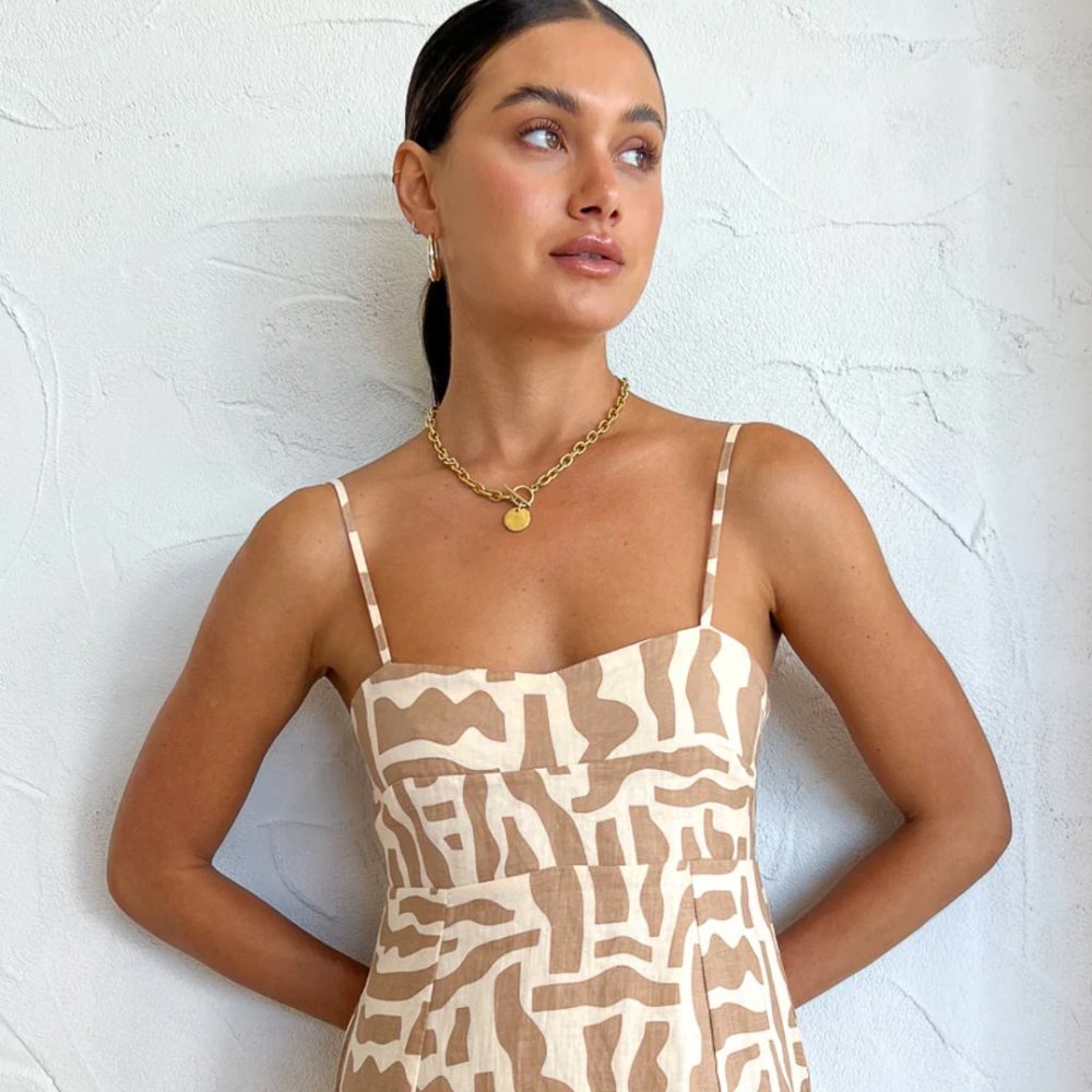 Faithfull the Brand Sorso Midi Dress in Tulli Neutral